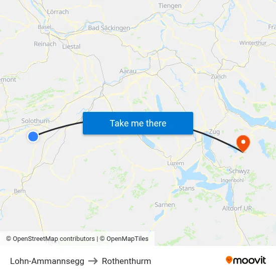 Lohn-Ammannsegg to Rothenthurm map