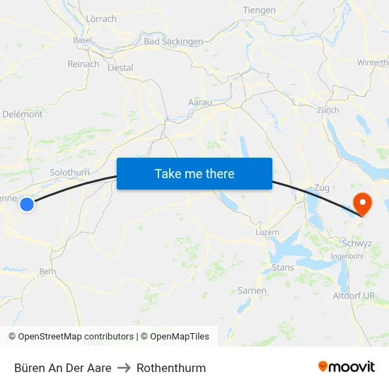 Büren An Der Aare to Rothenthurm map