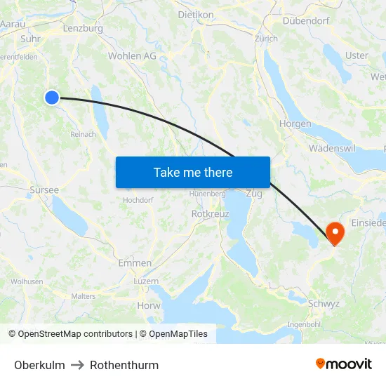 Oberkulm to Rothenthurm map