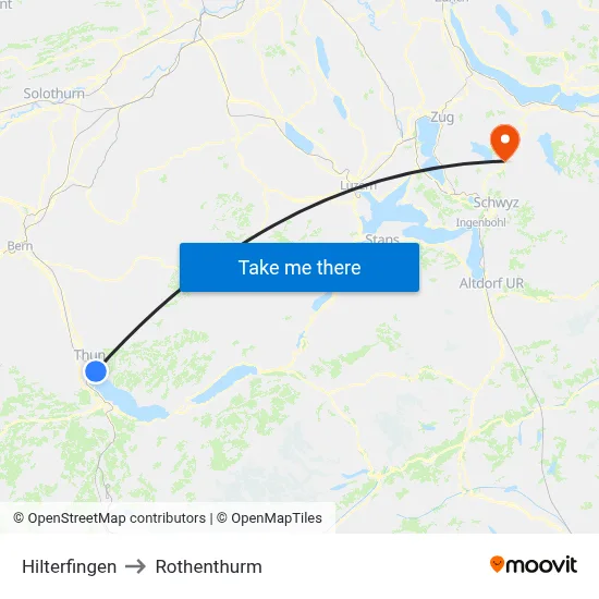Hilterfingen to Rothenthurm map
