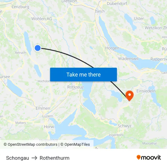 Schongau to Rothenthurm map