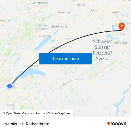 Vernier to Rothenthurm map