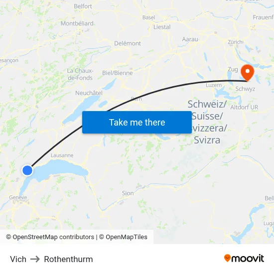 Vich to Rothenthurm map