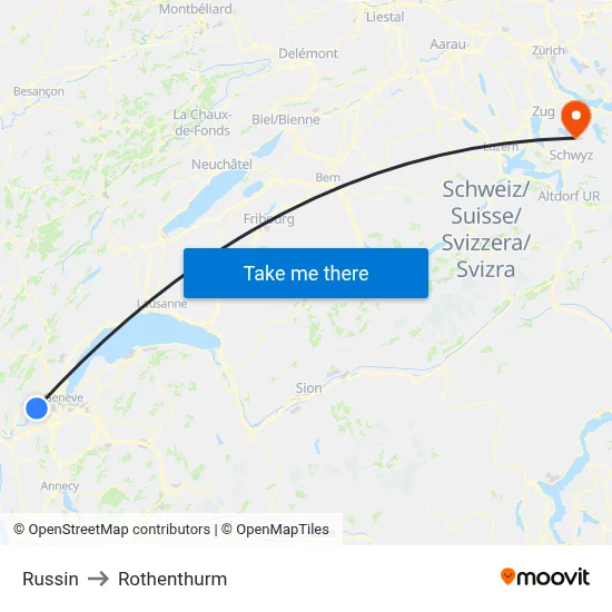 Russin to Rothenthurm map