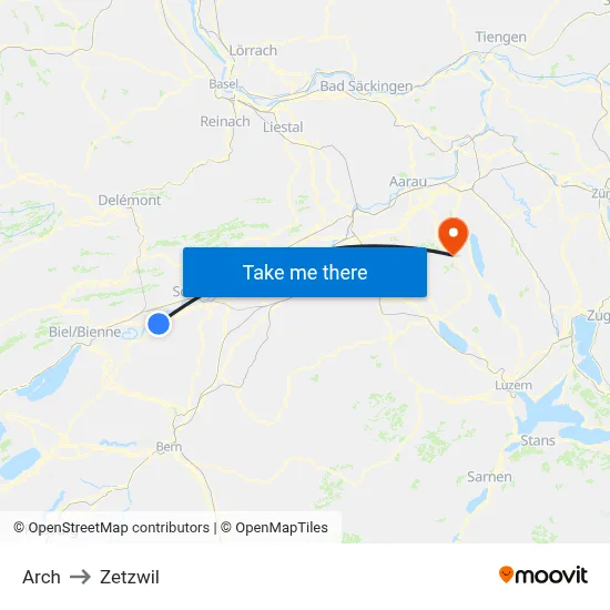 Arch to Zetzwil map