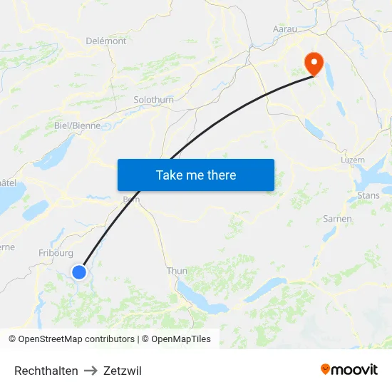 Rechthalten to Zetzwil map