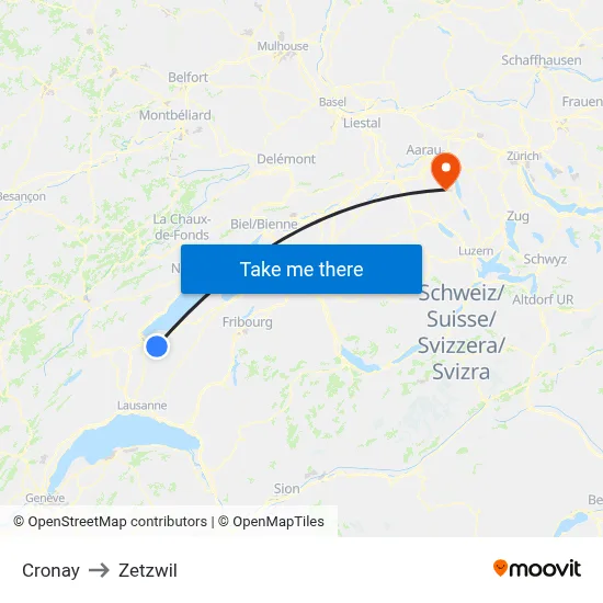 Cronay to Zetzwil map