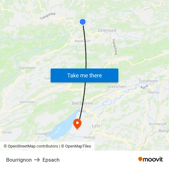 Bourrignon to Epsach map