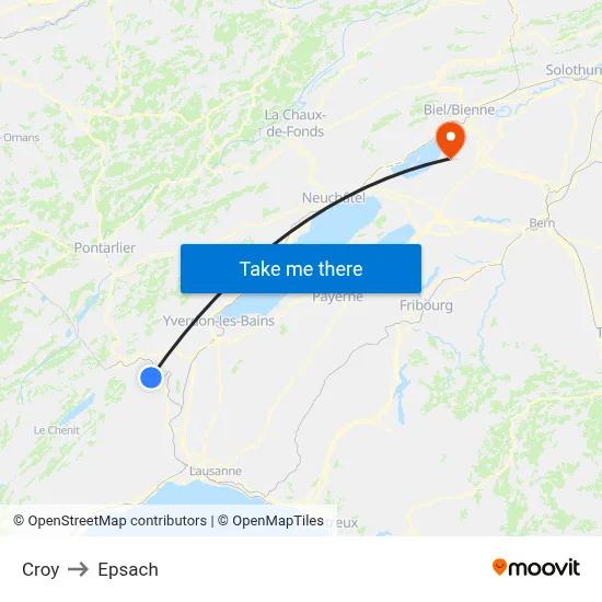 Croy to Epsach map