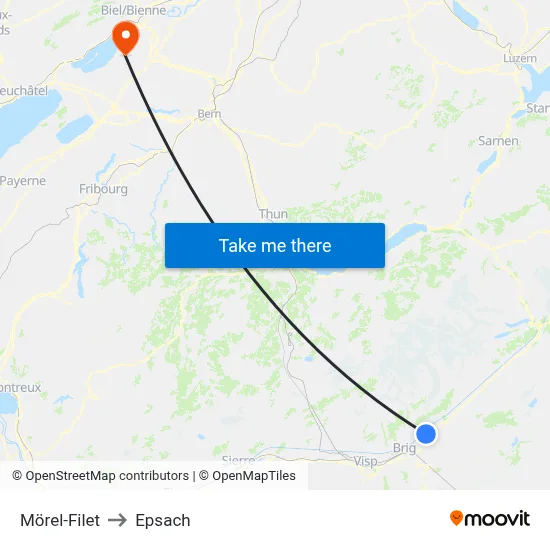 Mörel-Filet to Epsach map