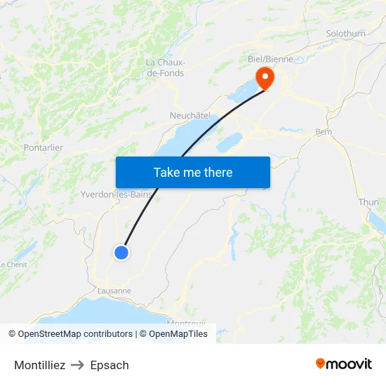Montilliez to Epsach map