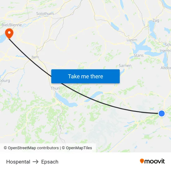 Hospental to Epsach map
