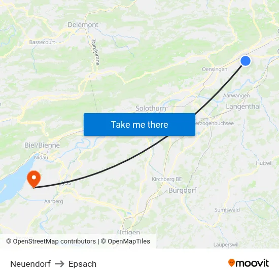 Neuendorf to Epsach map