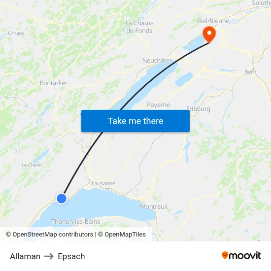 Allaman to Epsach map