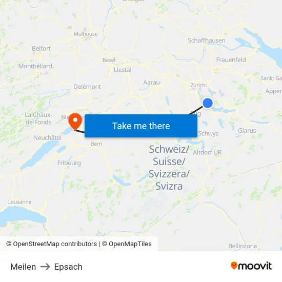 Meilen to Epsach map