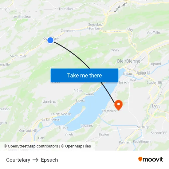 Courtelary to Epsach map