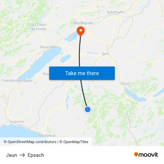 Jaun to Epsach map