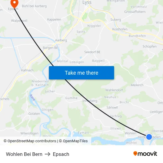 Wohlen Bei Bern to Epsach map