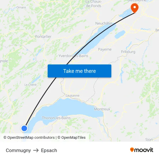 Commugny to Epsach map