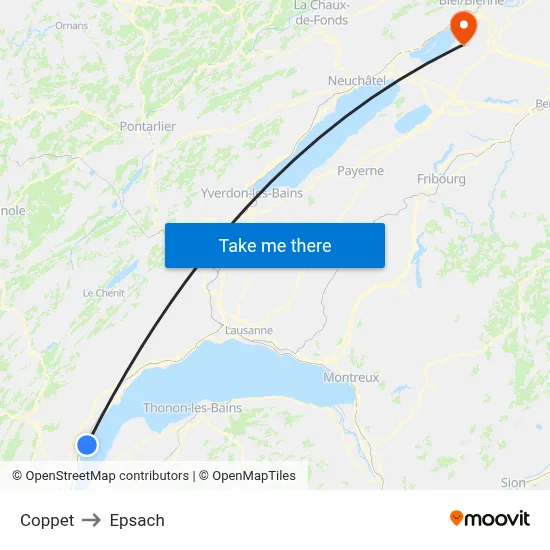Coppet to Epsach map