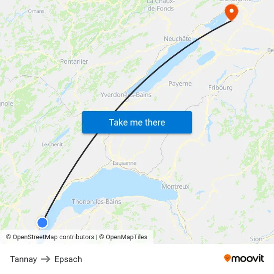 Tannay to Epsach map