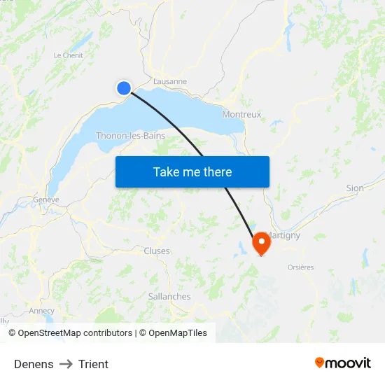 Denens to Trient map