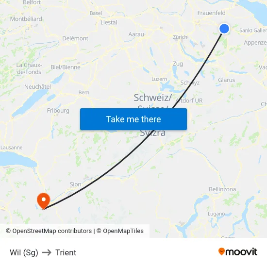 Wil (Sg) to Trient map