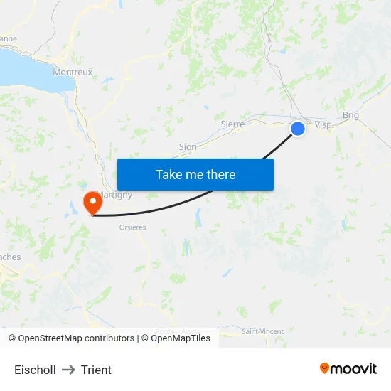 Eischoll to Trient map