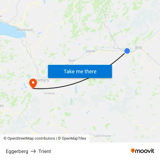 Eggerberg to Trient map