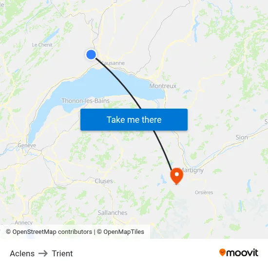 Aclens to Trient map