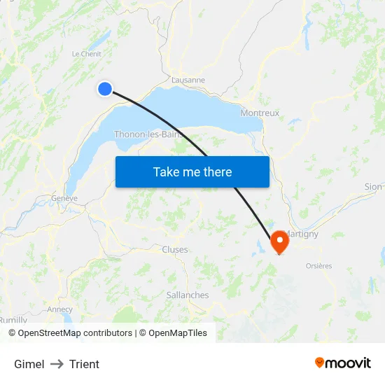 Gimel to Trient map