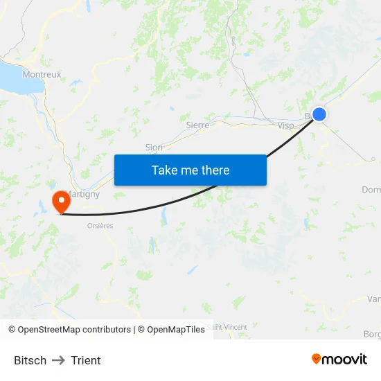 Bitsch to Trient map