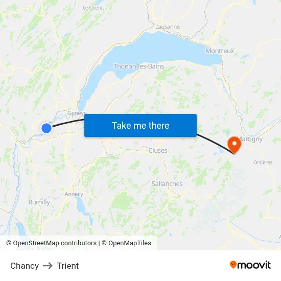 Chancy to Trient map