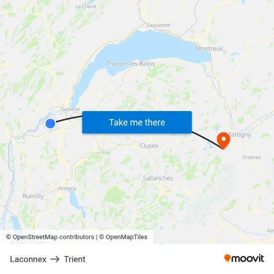 Laconnex to Trient map