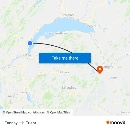 Tannay to Trient map