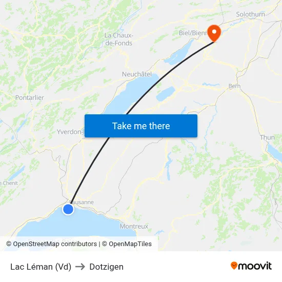Lac Léman (Vd) to Dotzigen map