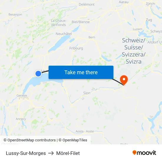 Lussy-Sur-Morges to Mörel-Filet map