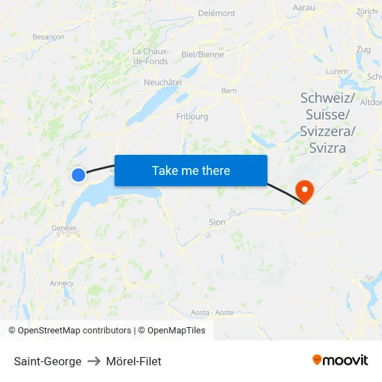 Saint-George to Mörel-Filet map