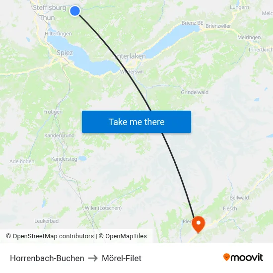 Horrenbach-Buchen to Mörel-Filet map