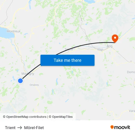 Trient to Mörel-Filet map