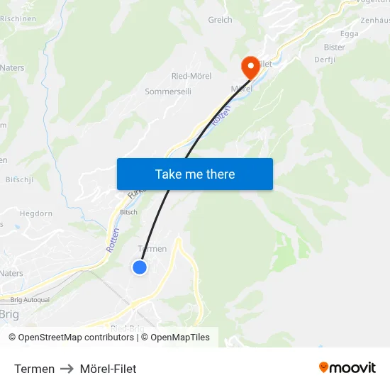 Termen to Mörel-Filet map
