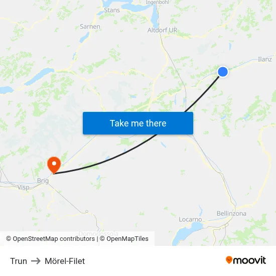 Trun to Mörel-Filet map