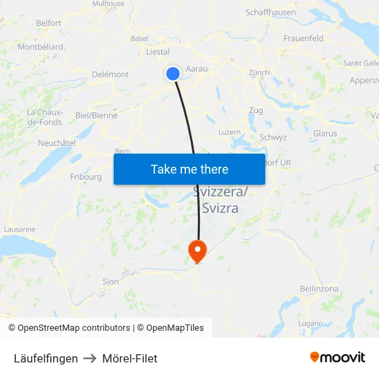 Läufelfingen to Mörel-Filet map