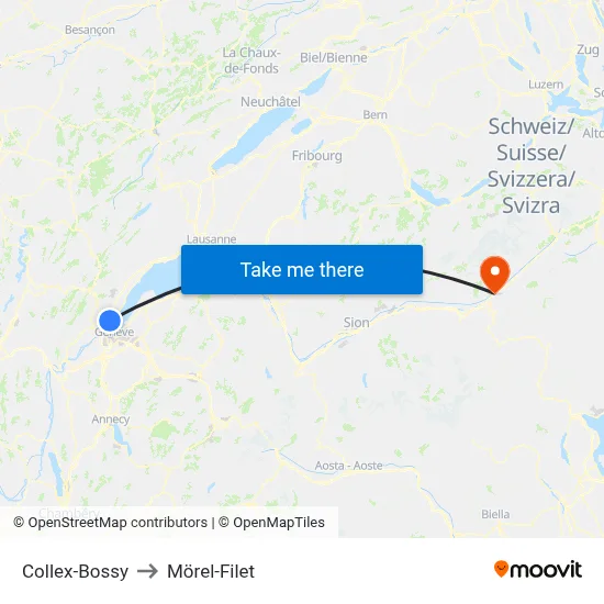 Collex-Bossy to Mörel-Filet map