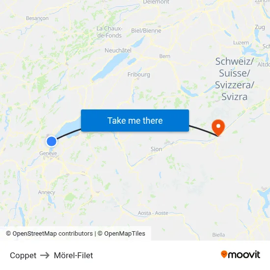 Coppet to Mörel-Filet map
