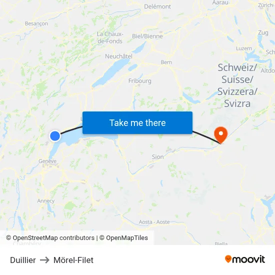 Duillier to Mörel-Filet map