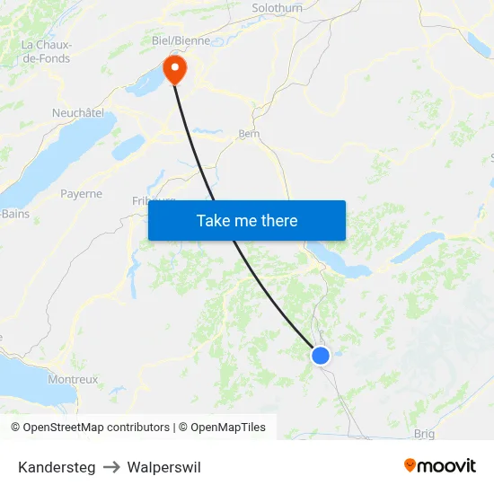 Kandersteg to Walperswil map