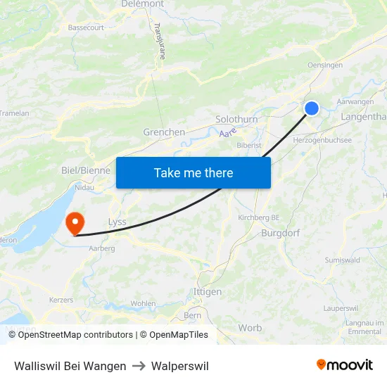 Walliswil Bei Wangen to Walperswil map