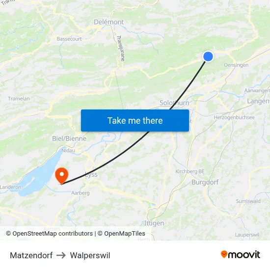 Matzendorf to Walperswil map