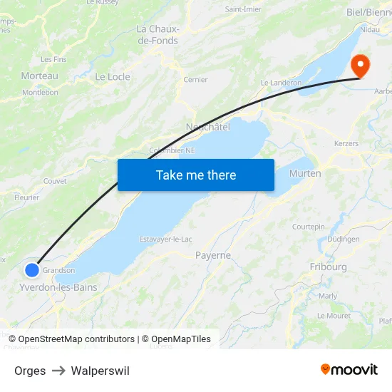 Orges to Walperswil map